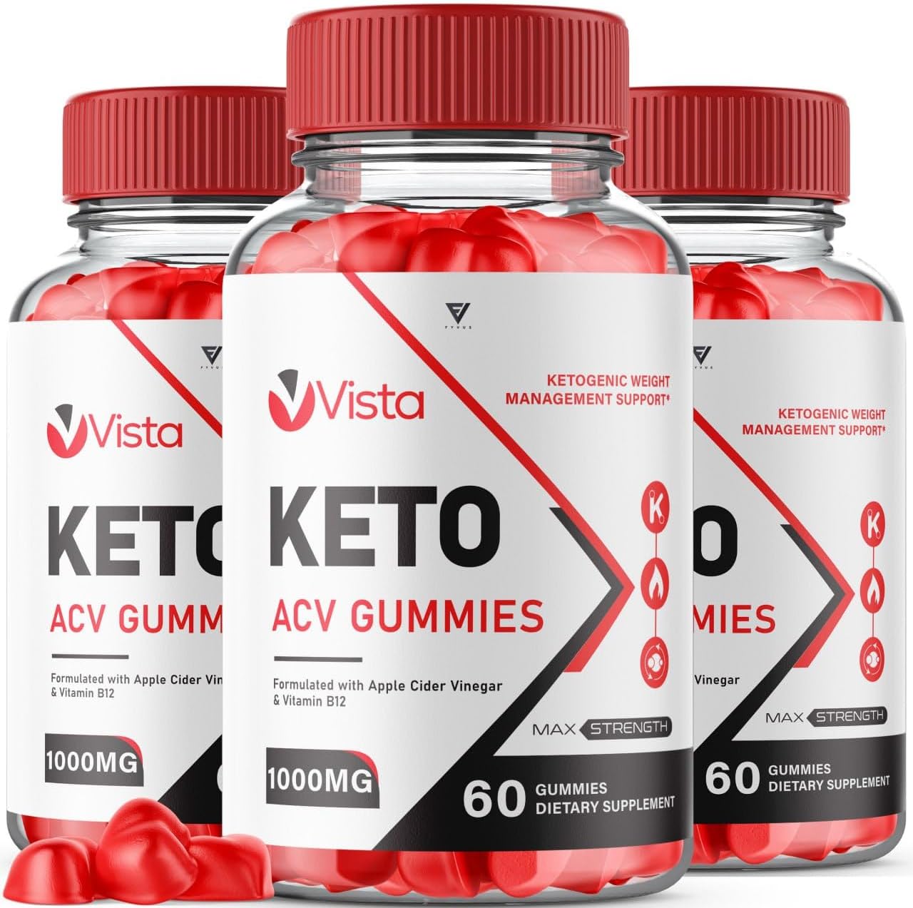 Vista Keto ACV Gummies (2 Pack) for Advanced Slimming Formula - Keto Apple Cider Vinegar Supplement with 120 Gummies