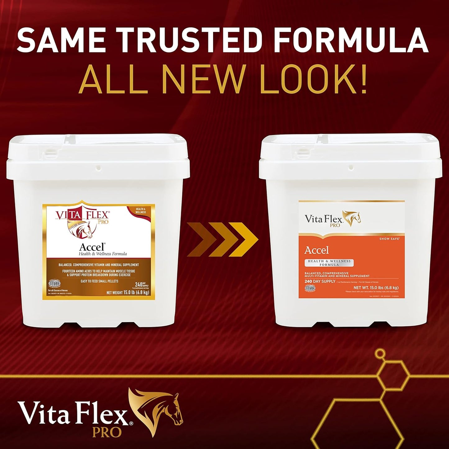 Vita Flex Pro Accel Health & Wellness Formula for Horses, 15 lb, 240-Day Supply