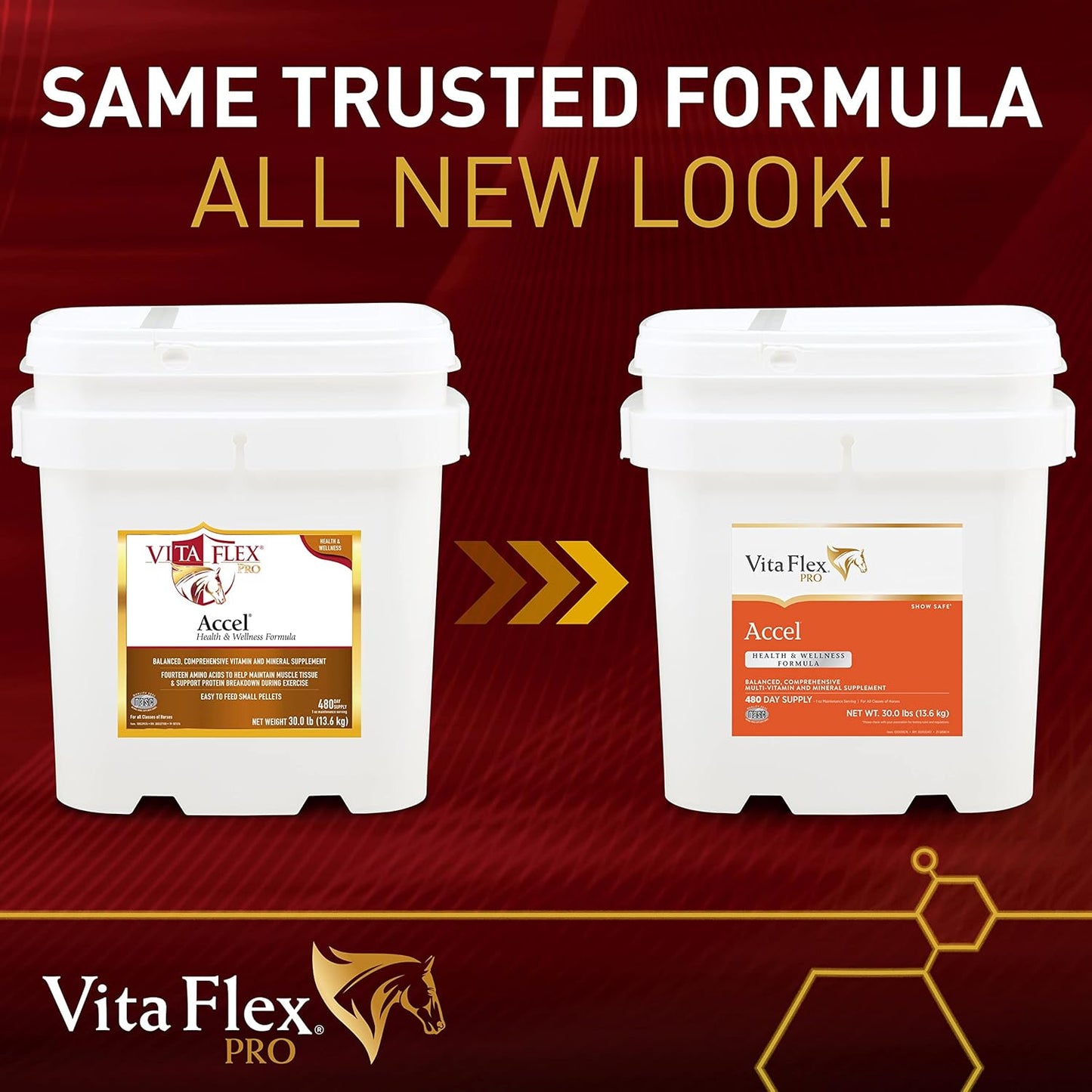 Vita Flex Pro Accel Horse Supplement, 30 lb, Supports Health & Wellness for 480 Days