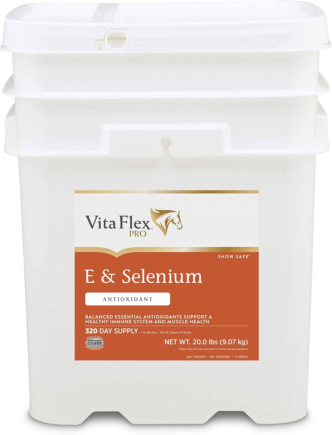 Vita Flex Pro E and Horse Selenium Supplement, 20 lb, 320-Day Antioxidant Supply for Balanced Nutrition