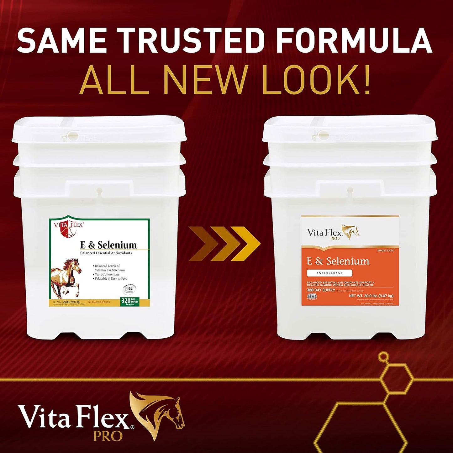 Vita Flex Pro E and Horse Selenium Supplement, 20 lb, 320-Day Antioxidant Supply for Balanced Nutrition