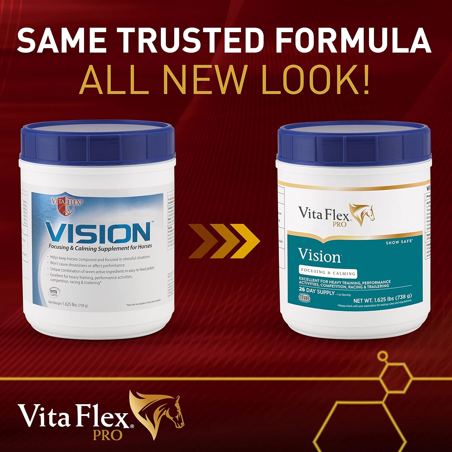 Vita Flex Pro Vision & Focus Horse Calming Supplement - 1.625 lbs, 26-Day Supply