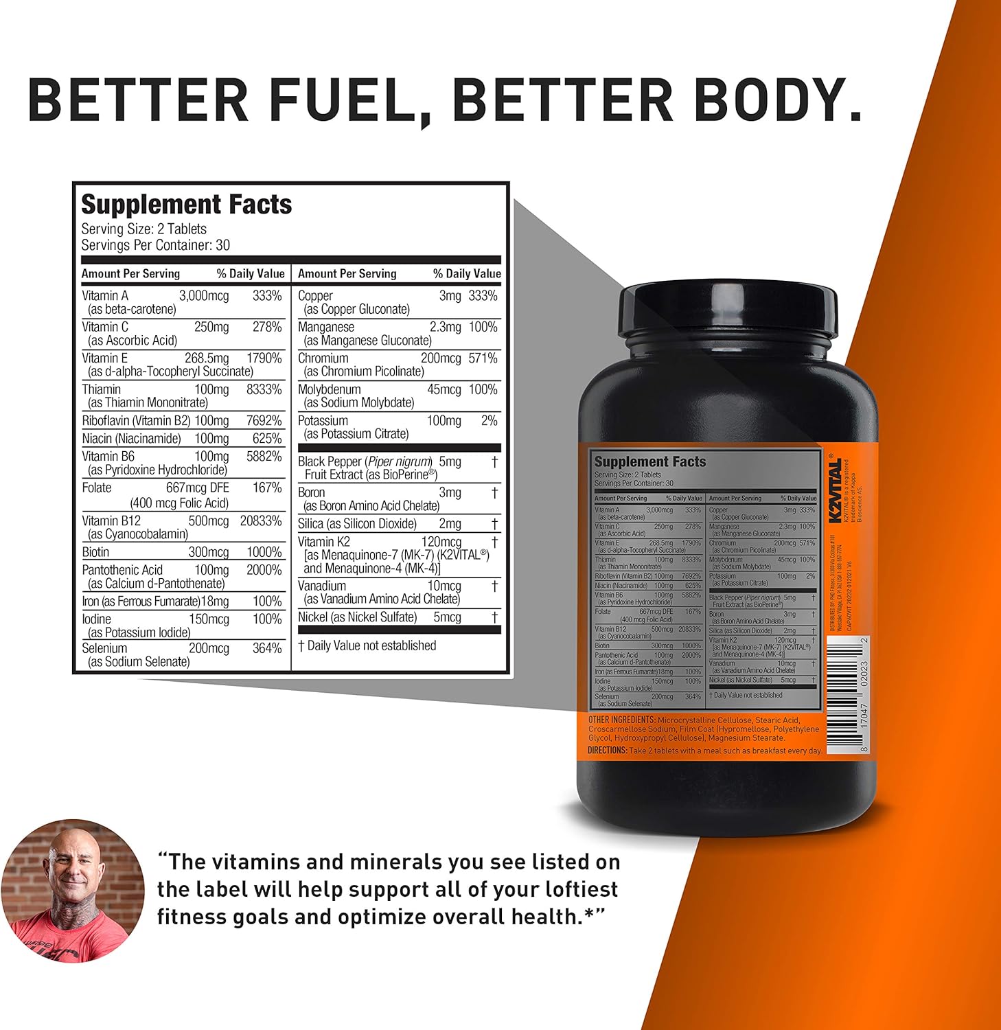 Vita JYM Sports Multivitamin & Mineral Support with Essential Vitamins and Minerals 60 Tablets