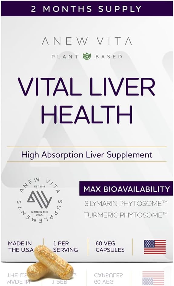 Vita Vital Liver Health Formula with Milk Thistle - Antioxidant Support & Wellness Maintenance - Non-GMO, Gluten-Free Plant-Based Supplement - 60 Capsules