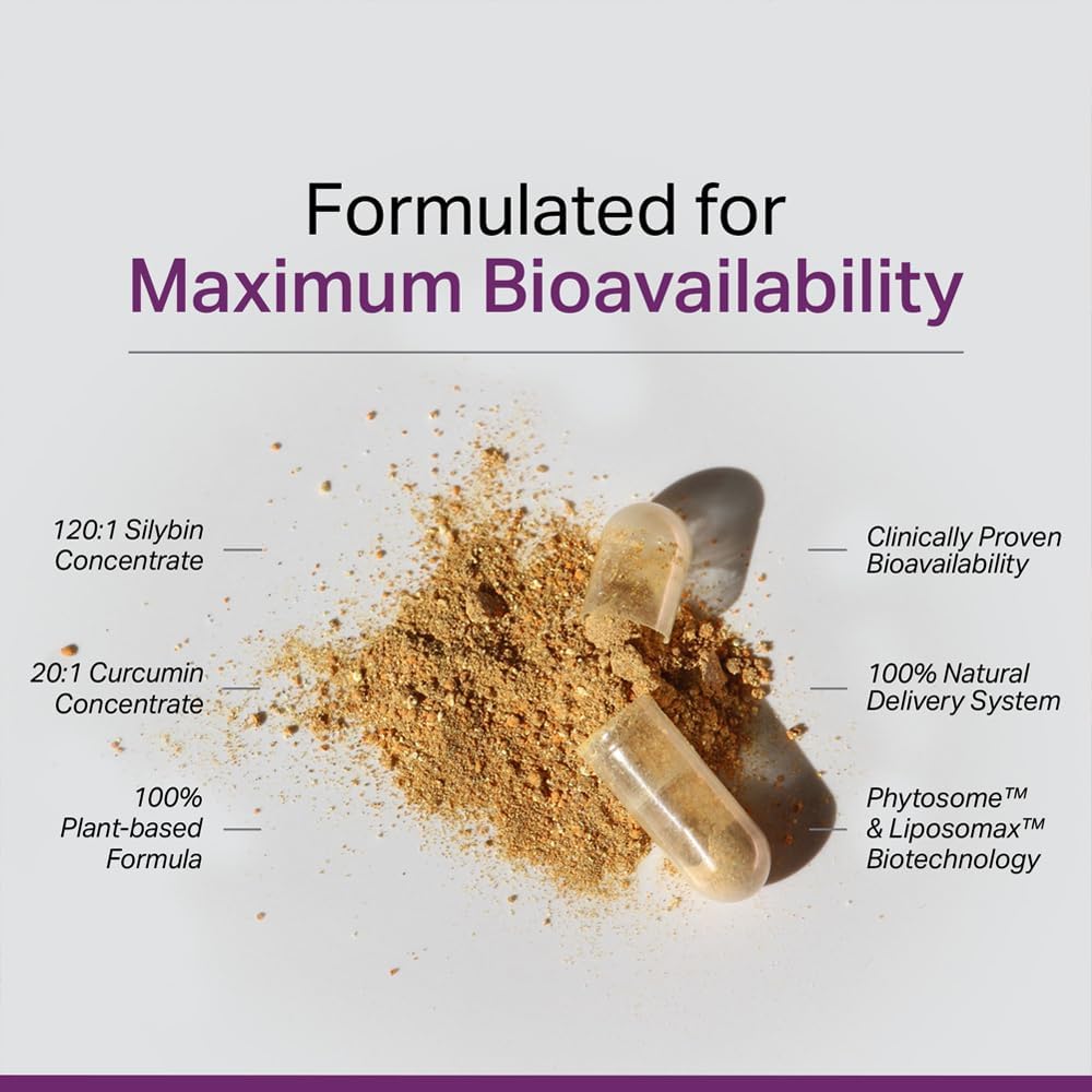 Vita Vital Liver Health Formula with Milk Thistle - Antioxidant Support & Wellness Maintenance - Non-GMO, Gluten-Free Plant-Based Supplement - 60 Capsules