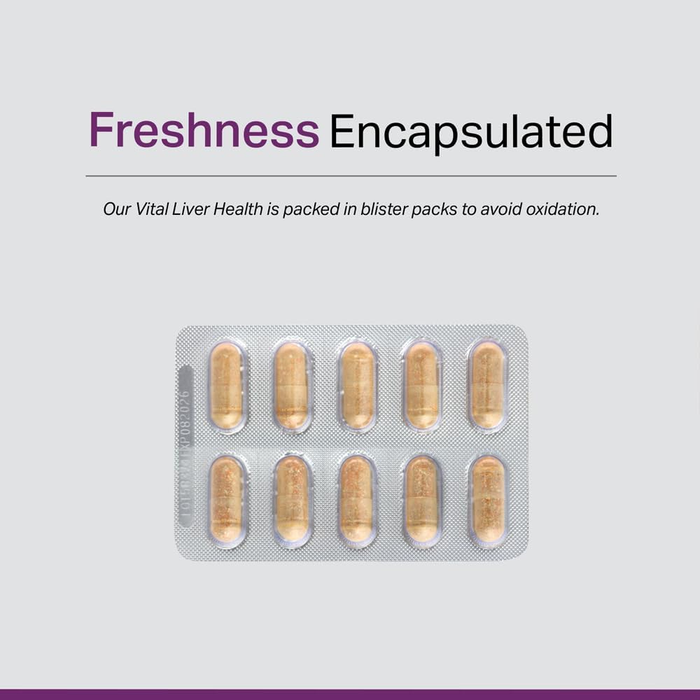 Vita Vital Liver Health Formula with Milk Thistle - Antioxidant Support & Wellness Maintenance - Non-GMO, Gluten-Free Plant-Based Supplement - 60 Capsules