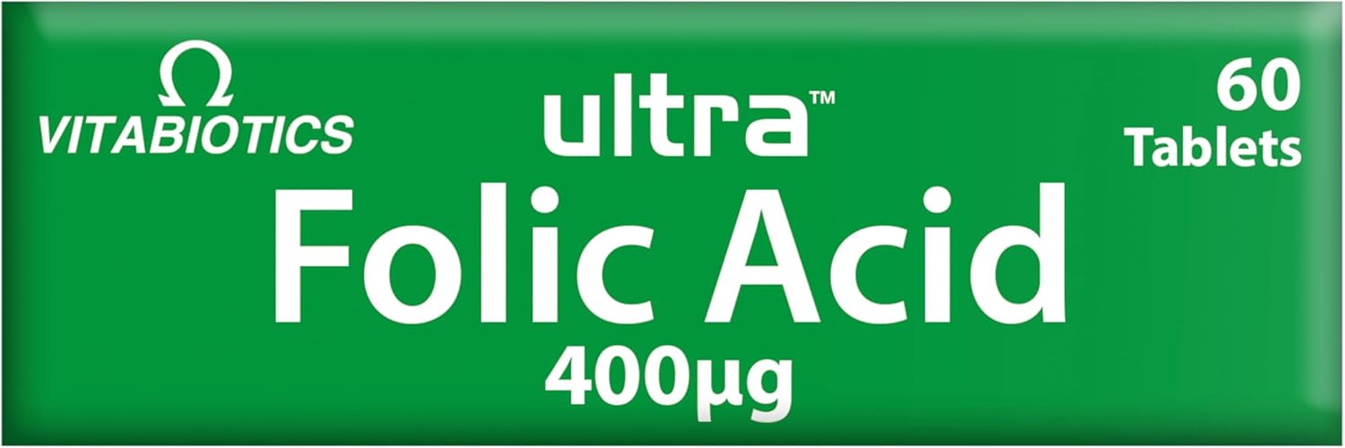 Vitabiotics Ultra Folic Acid 400ug with Vitamin B12 - 60 Tablets for a Healthy Lifestyle