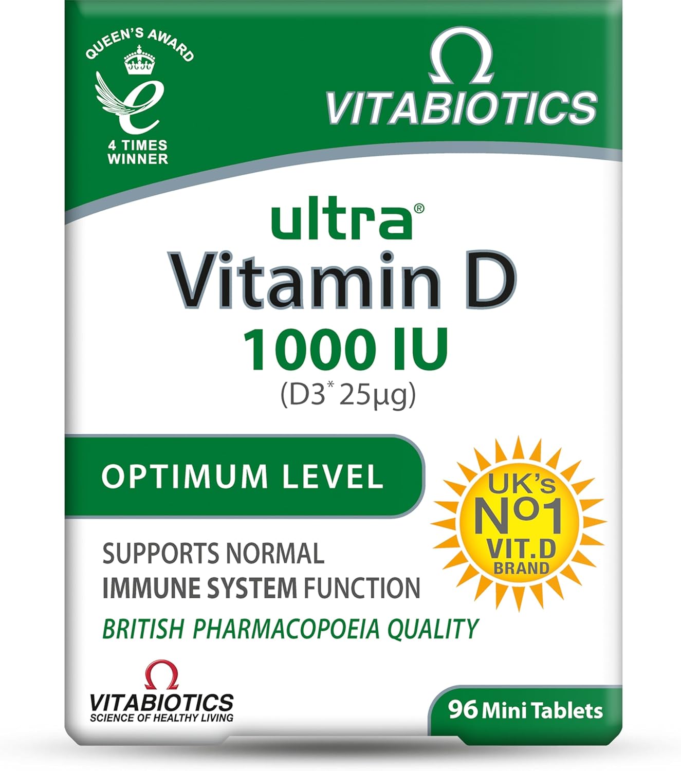 Vitabiotics Ultra Vitamin D Tablets 96 Count - High Strength Supplement by Vitabiotics