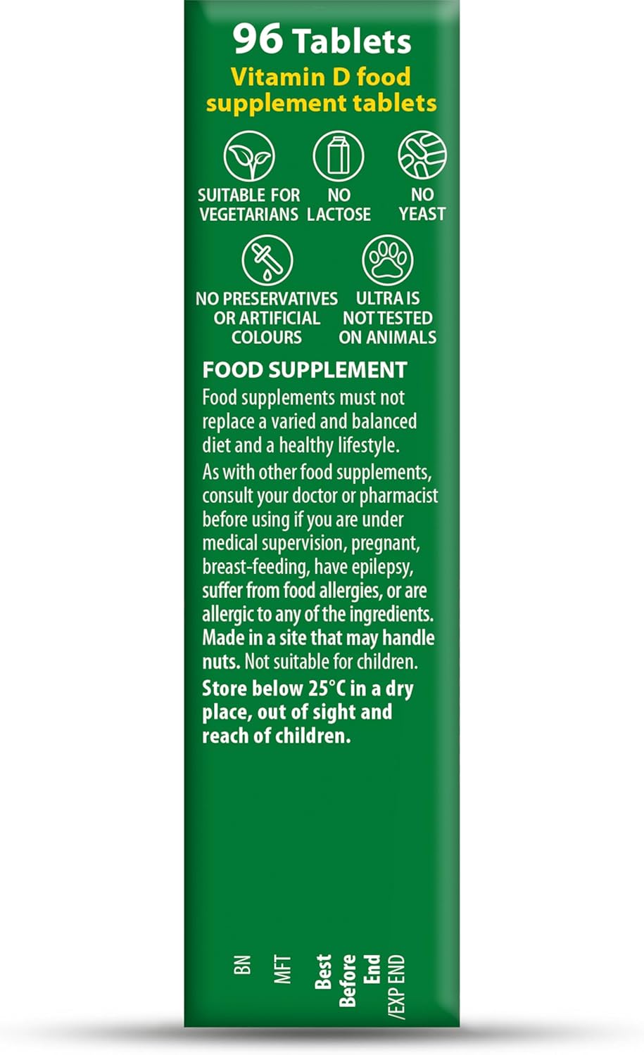 Vitabiotics Ultra Vitamin D Tablets 96 Count - High Strength Supplement by Vitabiotics