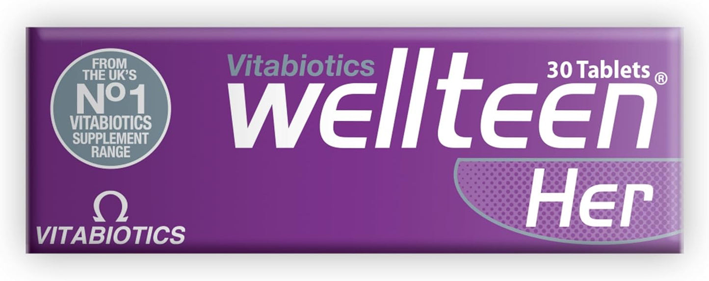 Vitabiotics Wellteen Her - Nutritional Support for Teenage Girls and Young Women - 30 Tablets