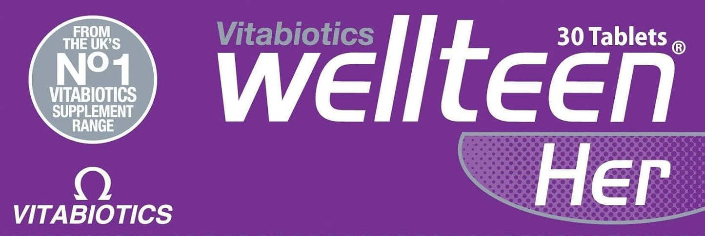 Vitabiotics Wellteen Her - Nutritional Support for Teenage Girls and Young Women - 30 Tablets