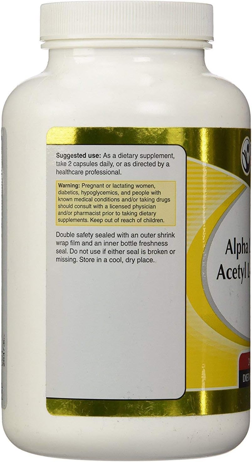 Vitacost Alpha Lipoic Acid & Acetyl L-Carnitine HCl Capsules - 1,600 mg per serving - 240 Count