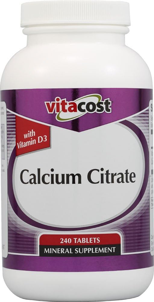 Vitacost Calcium Citrate with Vitamin D3 - 1000mg per Serving - 240 Tablets by Vitacost Brand