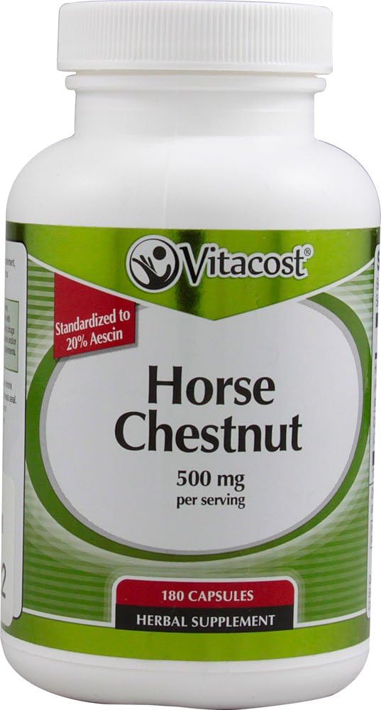 Vitacost Horse Chestnut Extract - 500 mg per Serving - 180 Capsules (Updated Packaging)