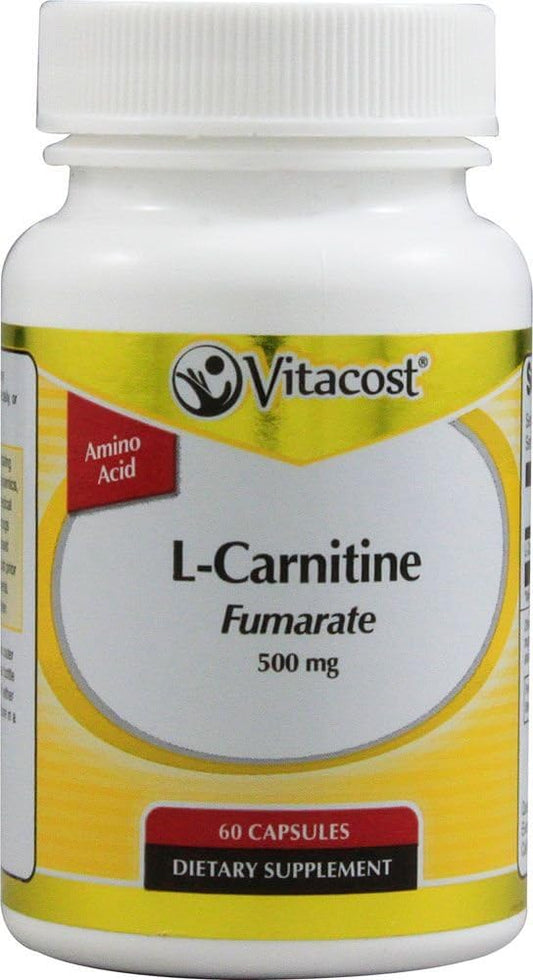 Vitacost L-Carnitine Fumarate Capsules - 500 mg - 60 Count