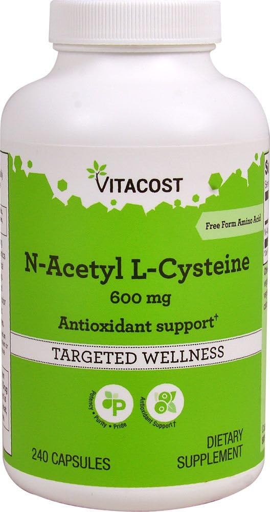Vitacost N-Acetyl Cysteine (NAC) - 600 mg - 240 Capsules by Vitacost Brand