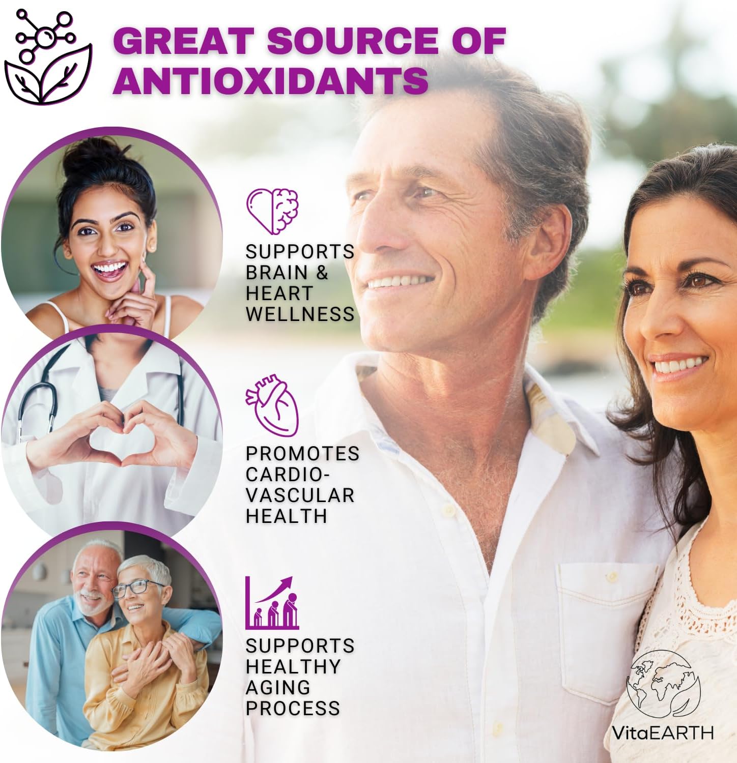 VitaEARTH Anti Aging Resveratrol Supplement – 1500mg Resveratrol Gummies for Heart, Immune System – Raspberry Watermelon Flavored Antioxidants Supplement Energy Booster Supports Brain, Cellular Health