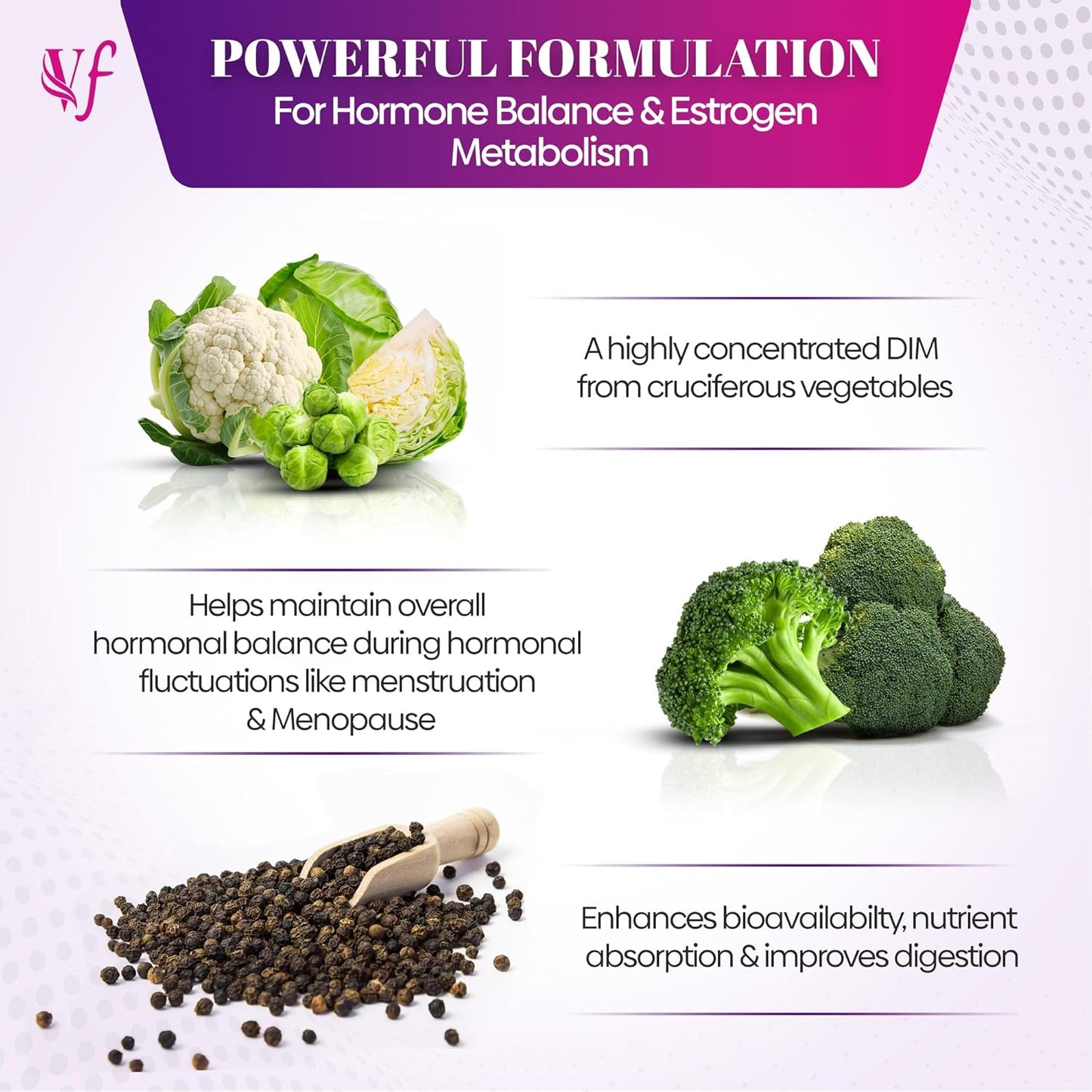 Vitafemi Extra Strength DIM 350mg with BioPerine for Hormone Balance, Estrogen Balance, Acne & Menopause Relief - 60 Capsules