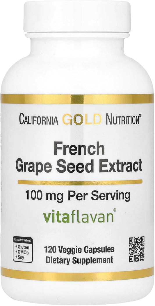 Vitaflavan French Grape Seed Extract 100 mg 120 Veggie Capsules by California Gold Nutrition