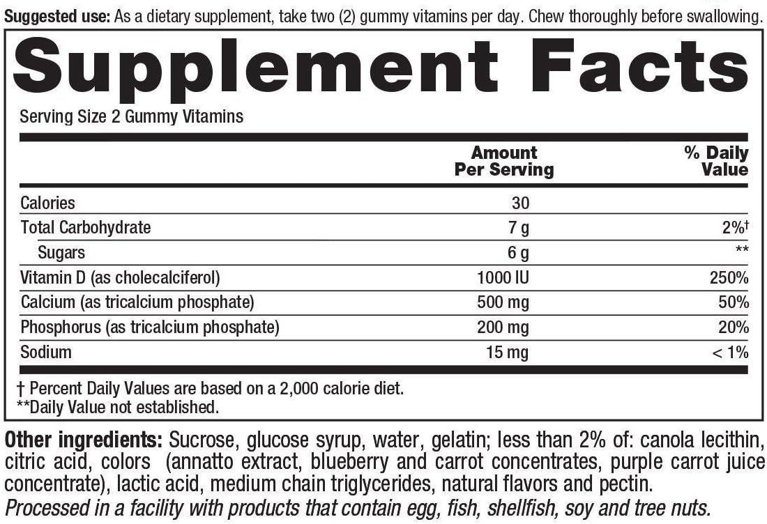 Vitafusion Calcium and Vitamin D3 Gummy Vitamins - 200 Count