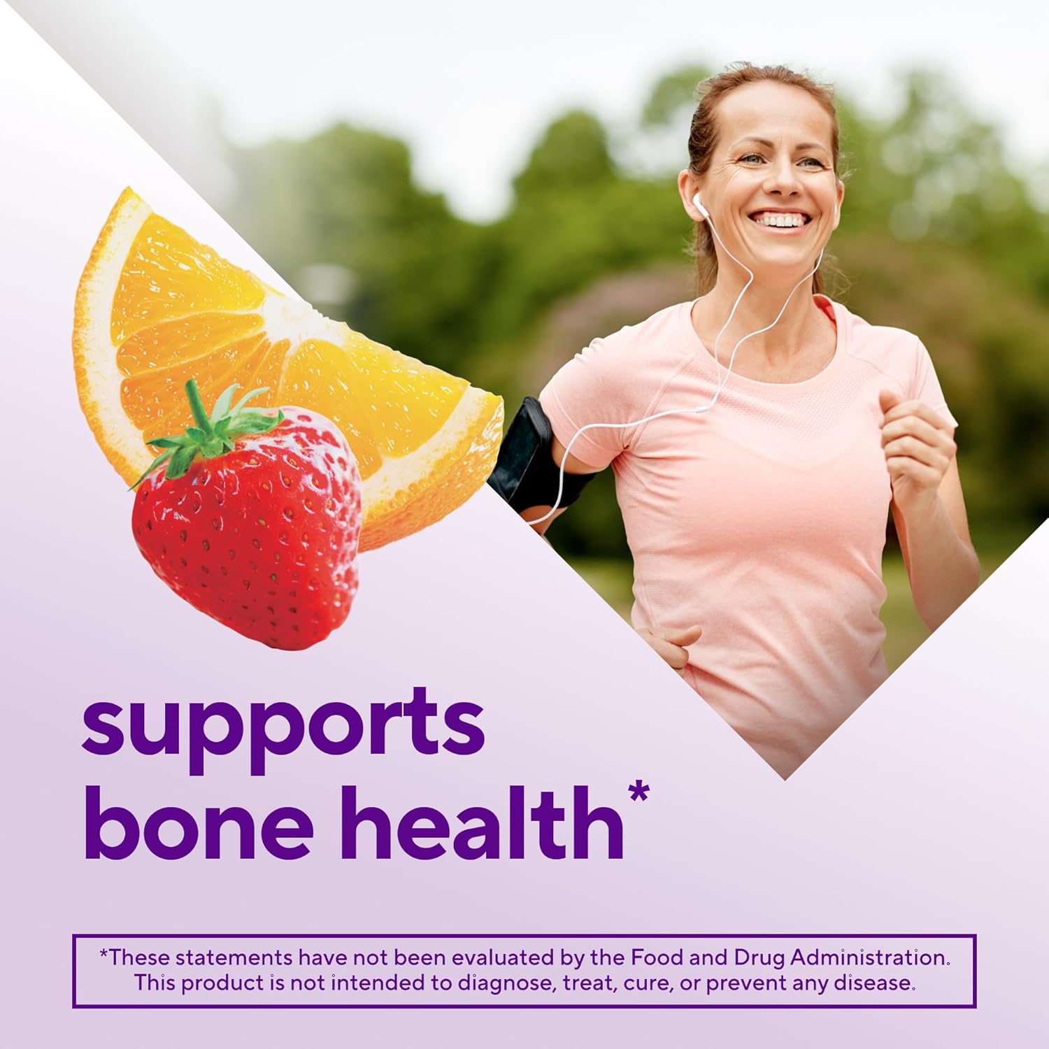 vitafusion Calcium Gummy Vitamins for Bones & Teeth, Fruit & Cream Flavored, 100 Count