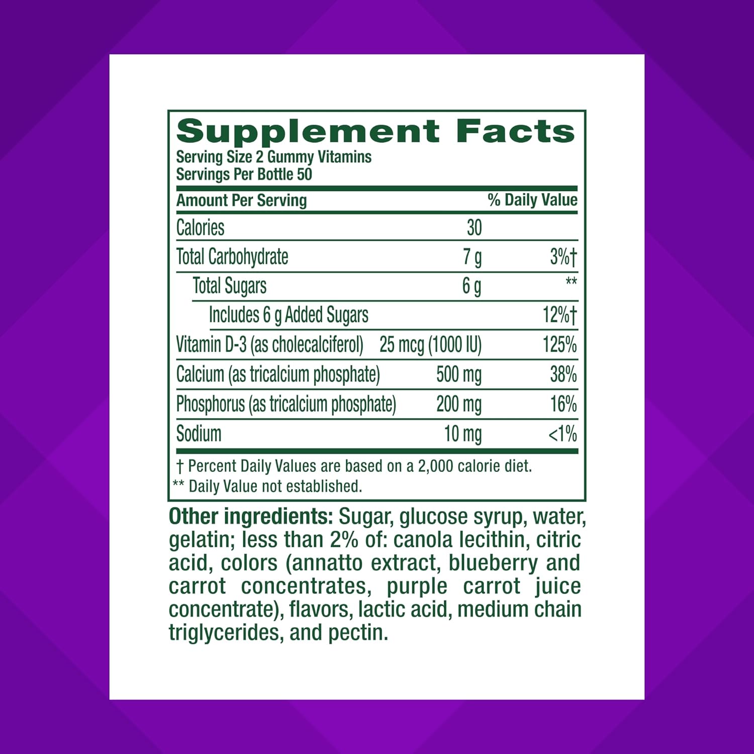 vitafusion Calcium Gummy Vitamins for Bones & Teeth, Fruit & Cream Flavored, 100 Count