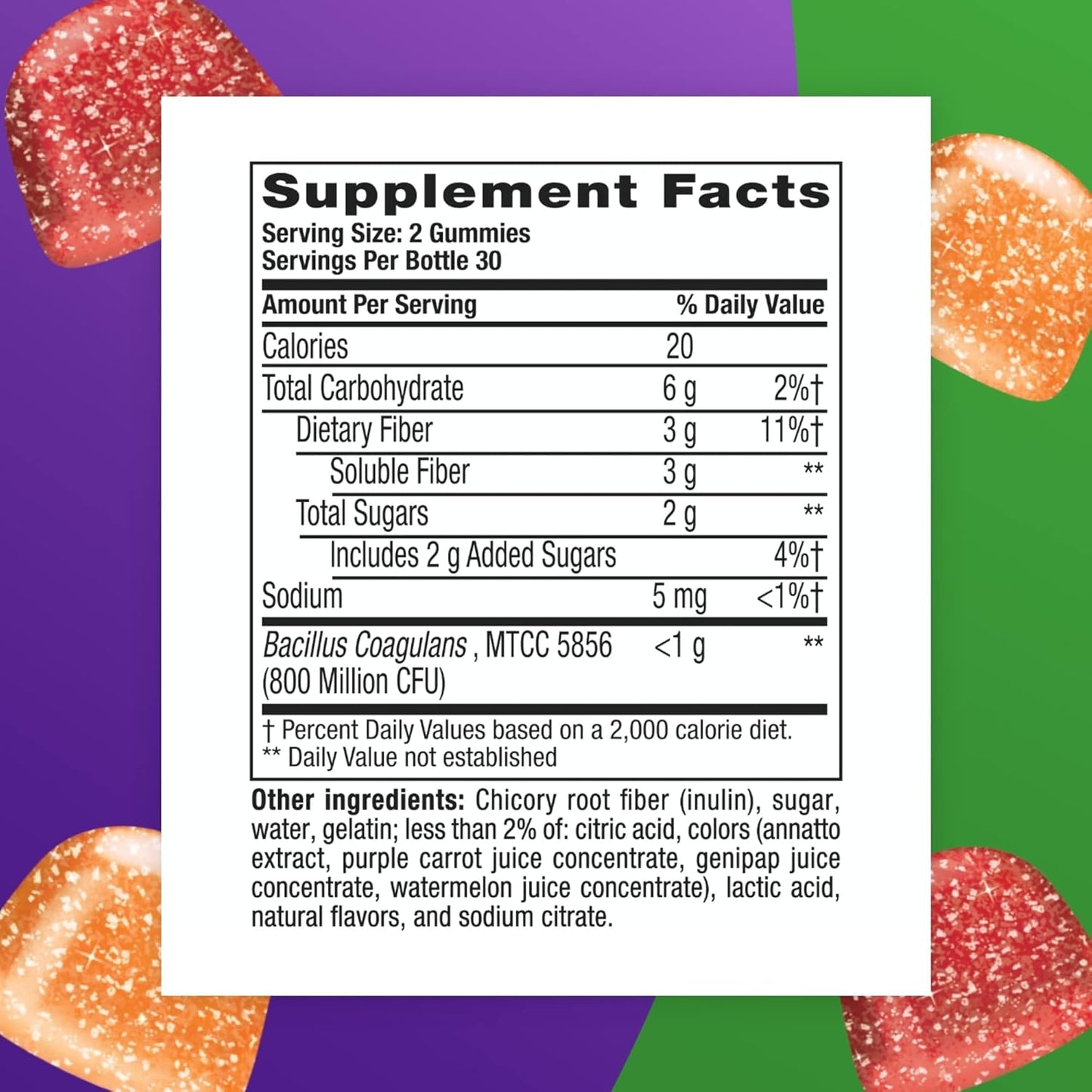 Vitafusion Fiber Well + Probiotics Gummies - Adult Formula, 60 Gummies