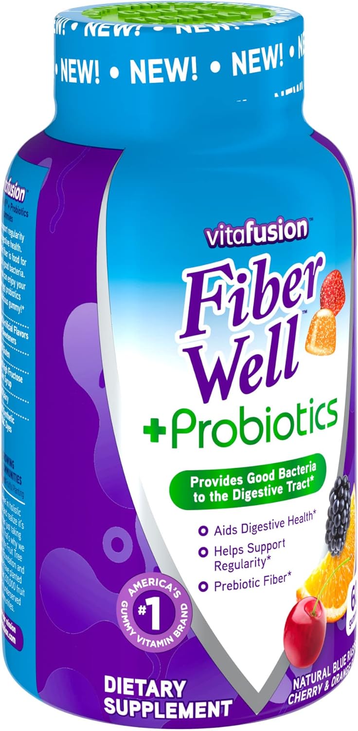 Vitafusion Fiber Well + Probiotics Gummies - Adult Formula, 60 Gummies