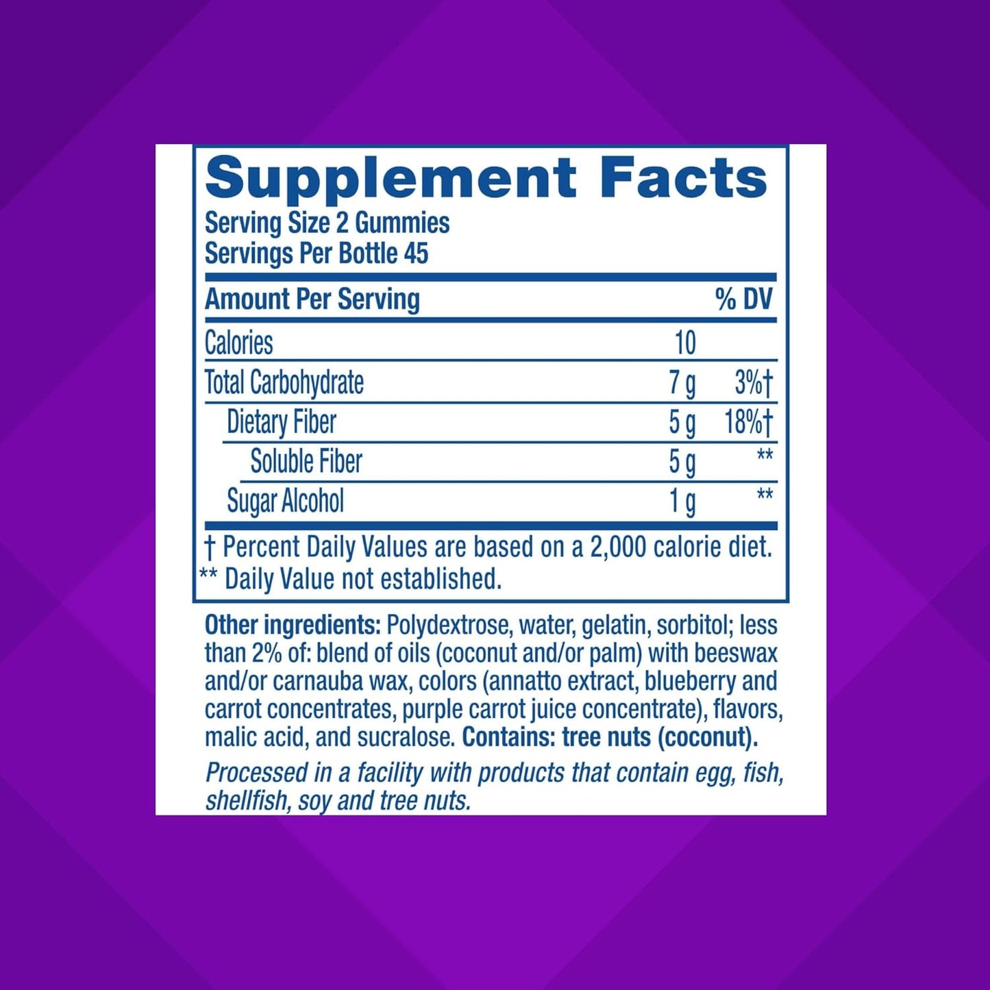 Vitafusion Fiber Well Sugar Free Gummy Supplements, Peach, Strawberry, Blackberry Flavored, 90 Count