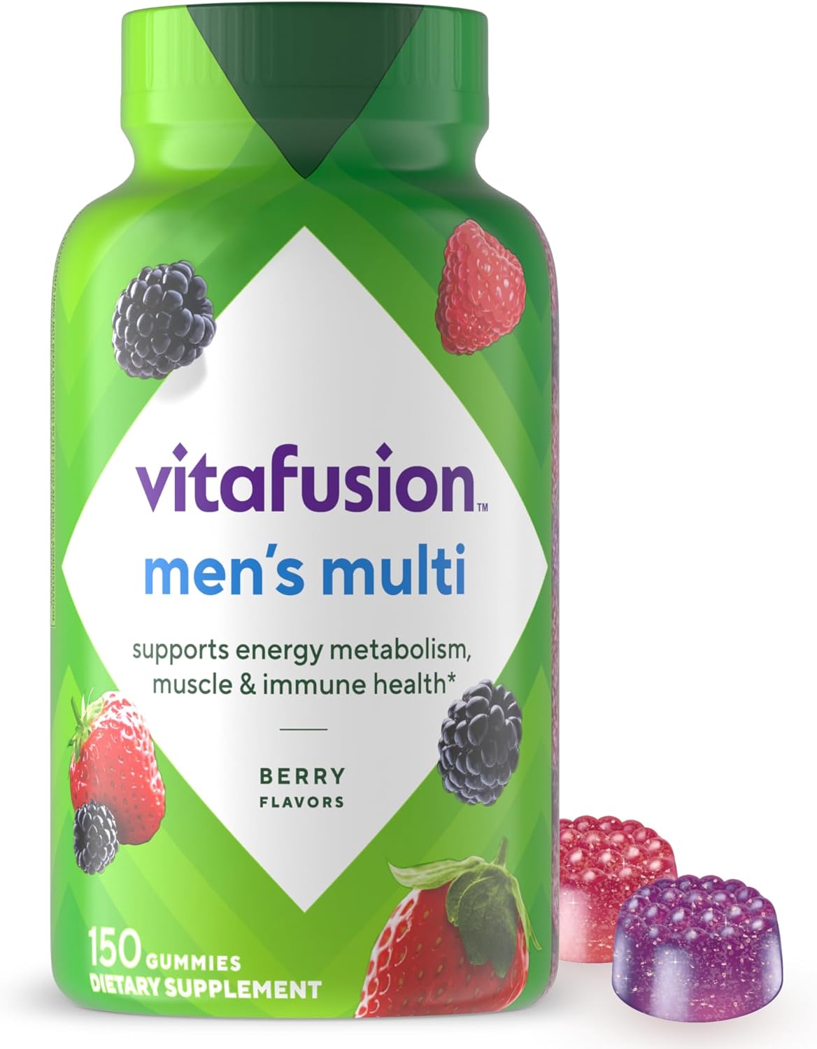 vitafusion Men's Berry Flavored Gummy Multivitamins - 150 Count, 75 Day Supply with Vitamins A, C, D, E, B6, B12