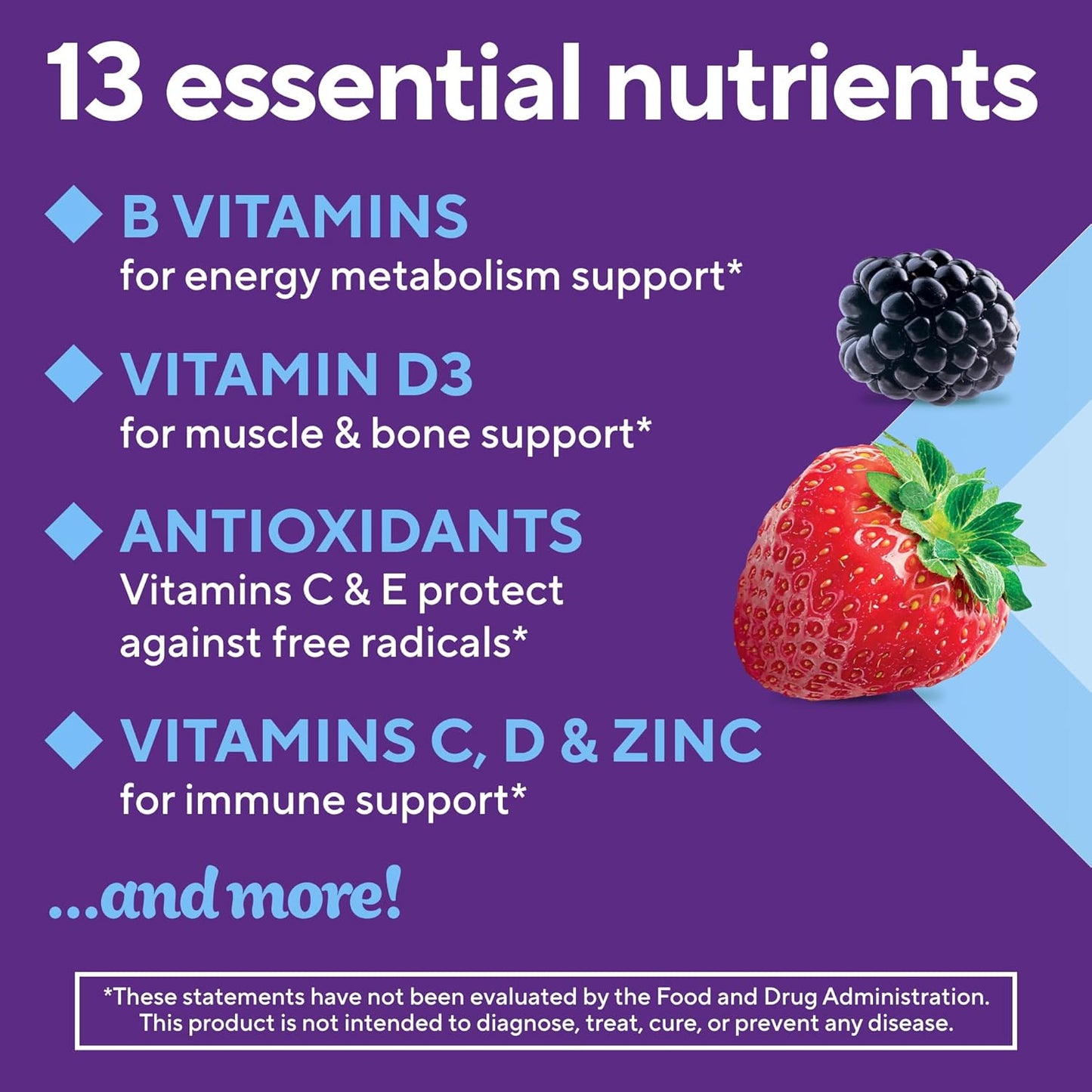 vitafusion Men's Berry Flavored Gummy Multivitamins - 150 Count, 75 Day Supply with Vitamins A, C, D, E, B6, B12