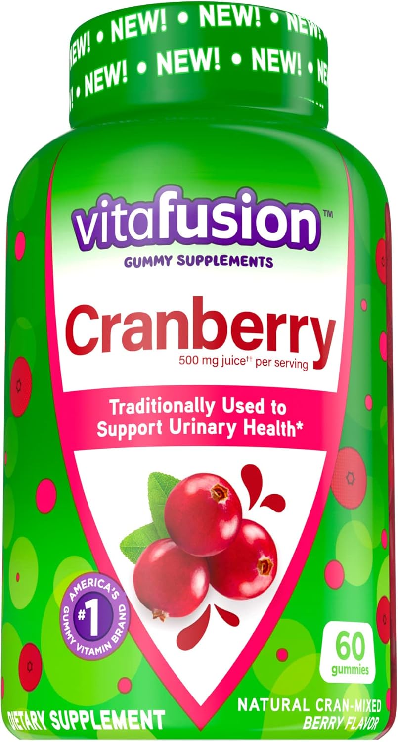 Vitafusion Omega-3 Heart Health Gummy Vitamins for Women with Cranberry - 120 Count Berry Lemonade Gummies, 60 Count 500mg Cranberry Juice Concentrate - EPA/DHA Omega 3