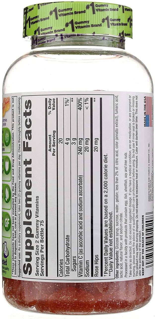 VitaFusion Power C Gummy Vitamins for Adults - Absolutely Orange, 900 ct (6 Pack)