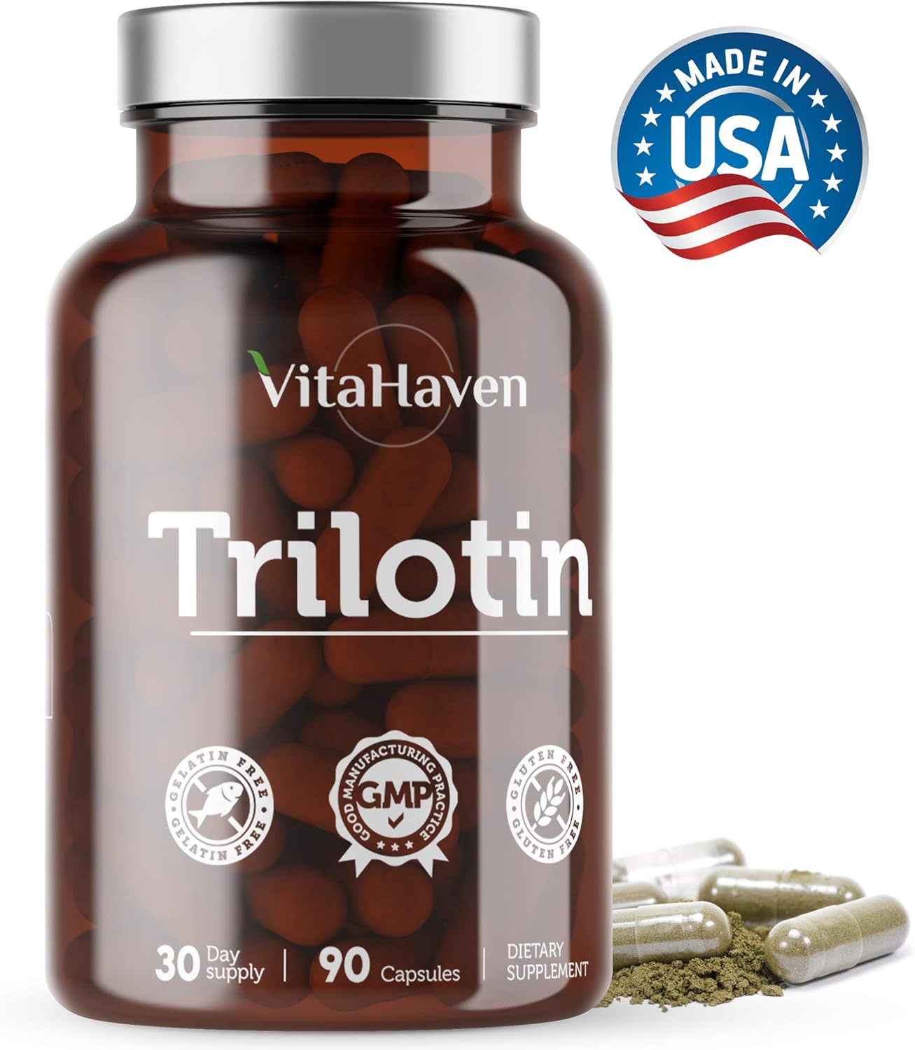 VitaHaven Trilotin: Natural Edema Relief for Swollen Feet and Ankles - Reduce Water Retention with Dandelion Root and Parsley Leaf Formula for Women and Men