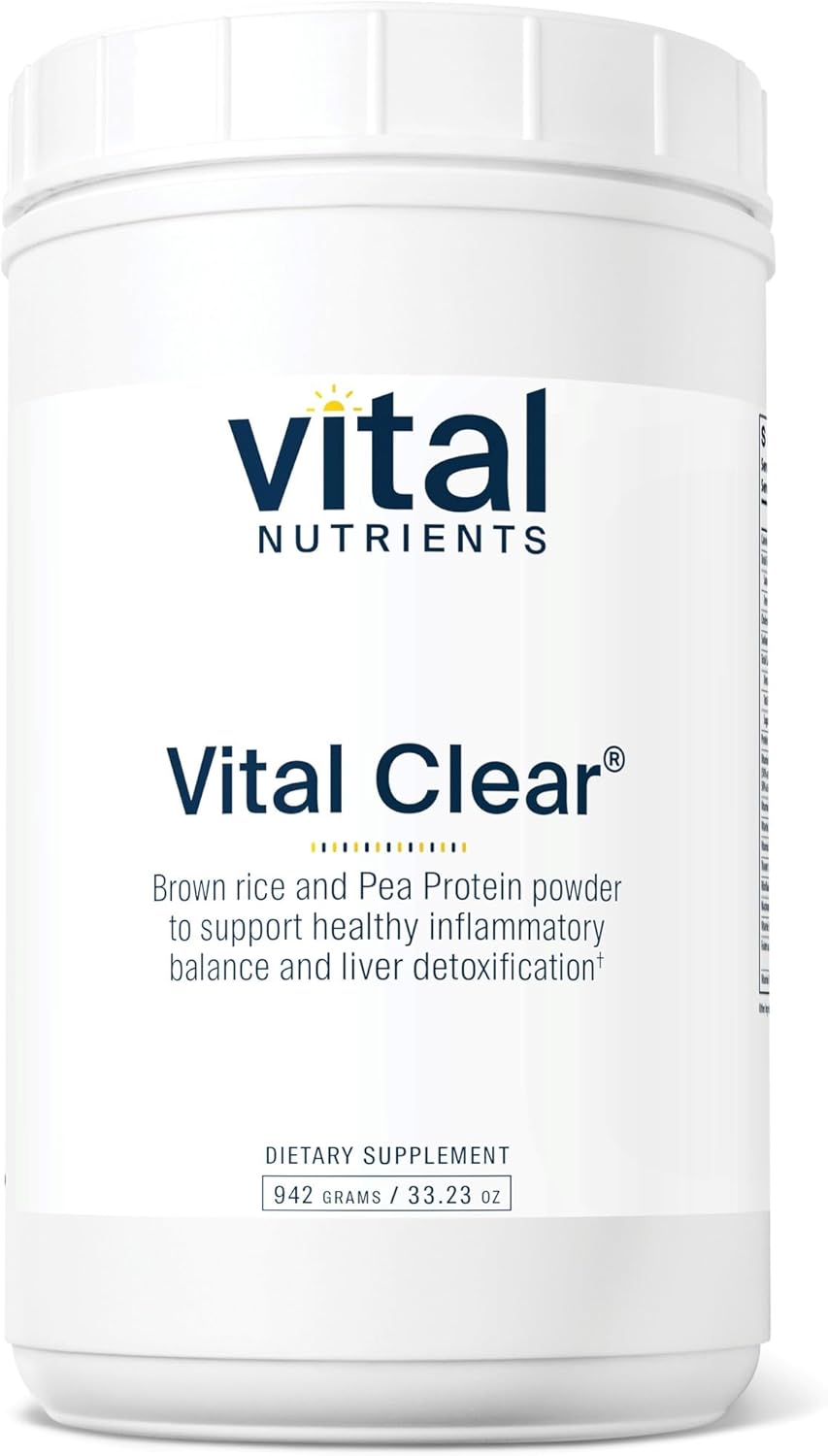 Vital Nutrients Vital Clear Rice and Pea Protein Powder 942g Vegan Supplement for Health and Detox | Gluten, Dairy, Soy Free | Non-GMO | 20 Servings