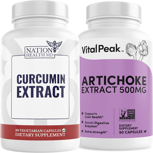 Vital Peak Bundle: NATION HEALTH MD Curcumin and Artichoke Extracts