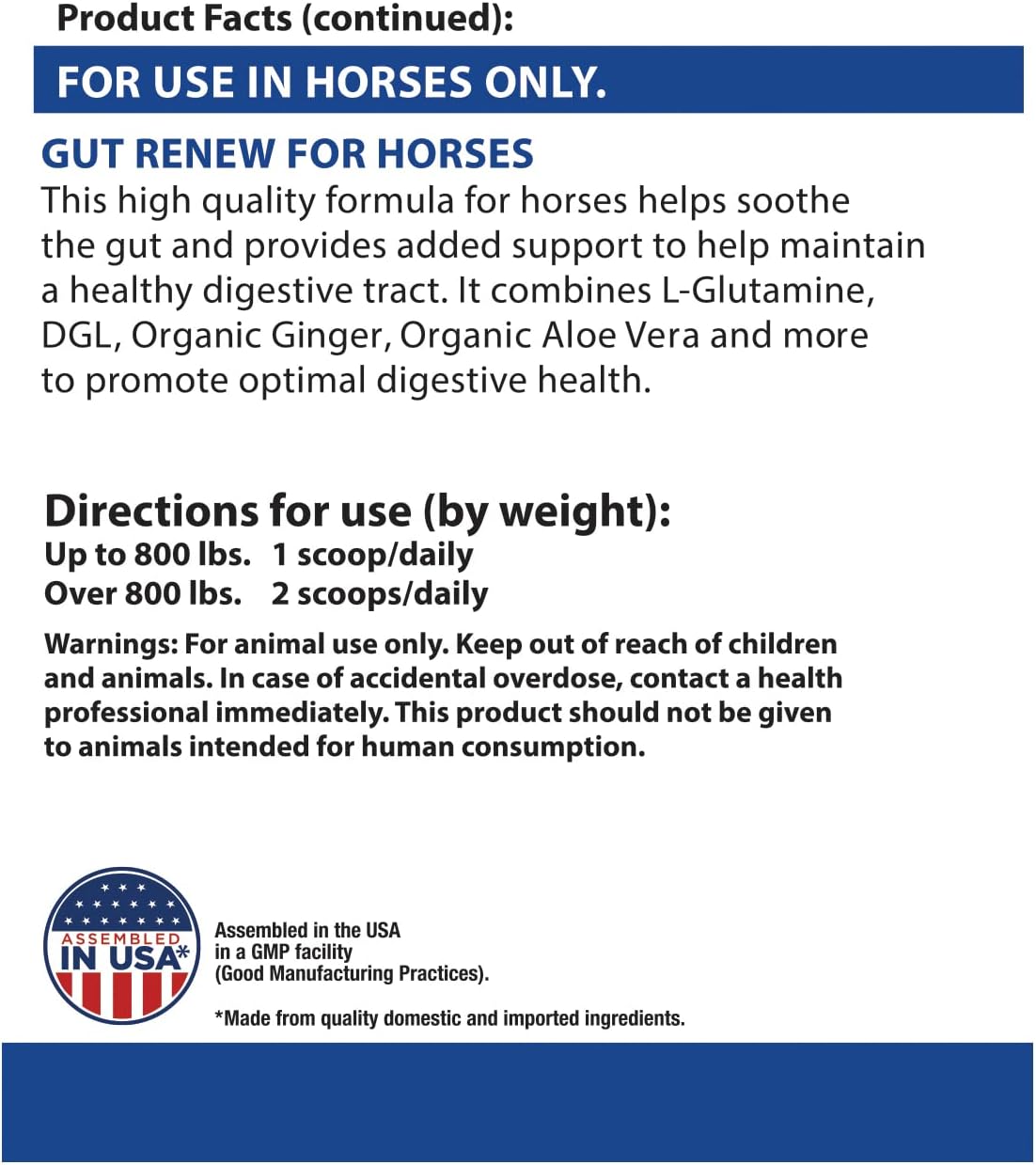 Vital Planet Horse Gut Renew 13.76oz - Supports Intestinal Lining in Horses - 60 Scoops
