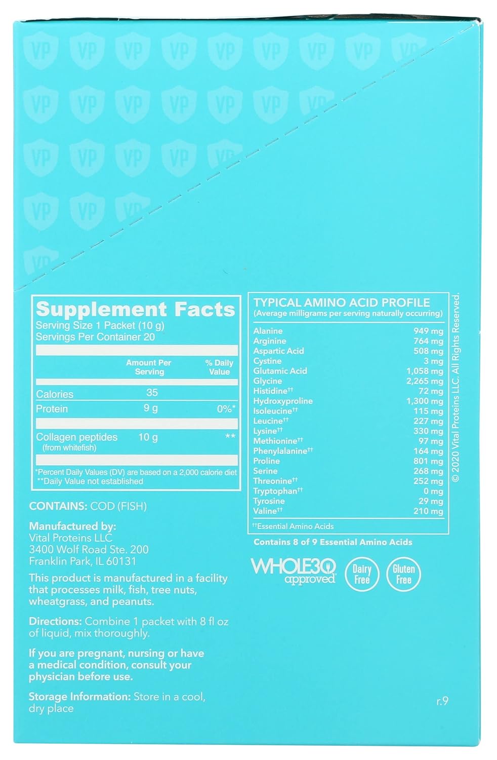 VITAL PROTEINS Marine Collagen Powder, Unflavored, Single Serving Packet, 0.35 OZ