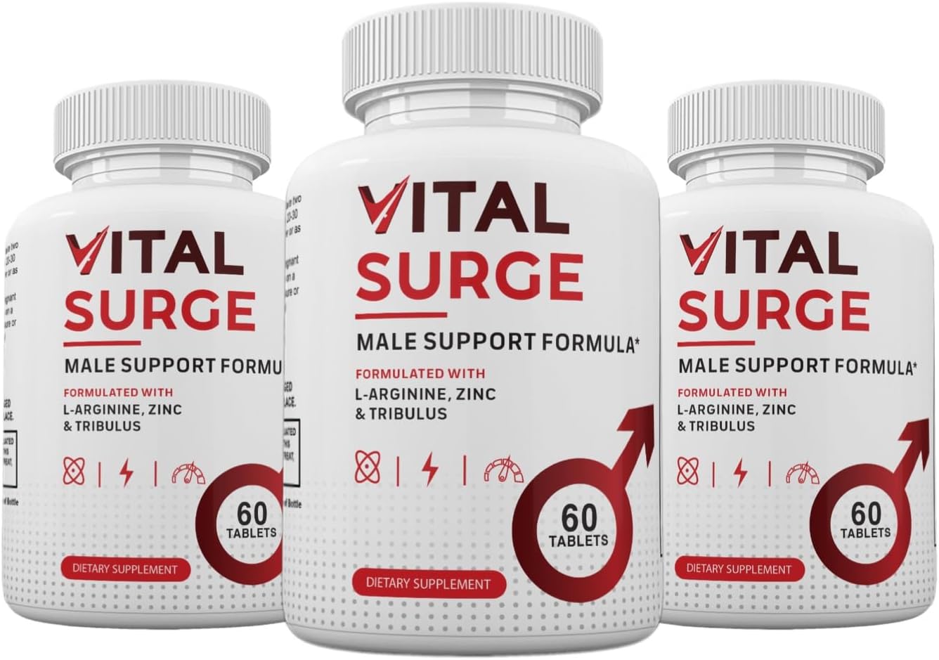 Vital Surge Male Supplement Pills (3 Pack) - Advanced Formula, 180 Count