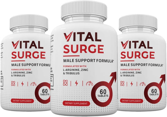Vital Surge Male Supplement Pills (3 Pack) - Advanced Formula, 180 Count