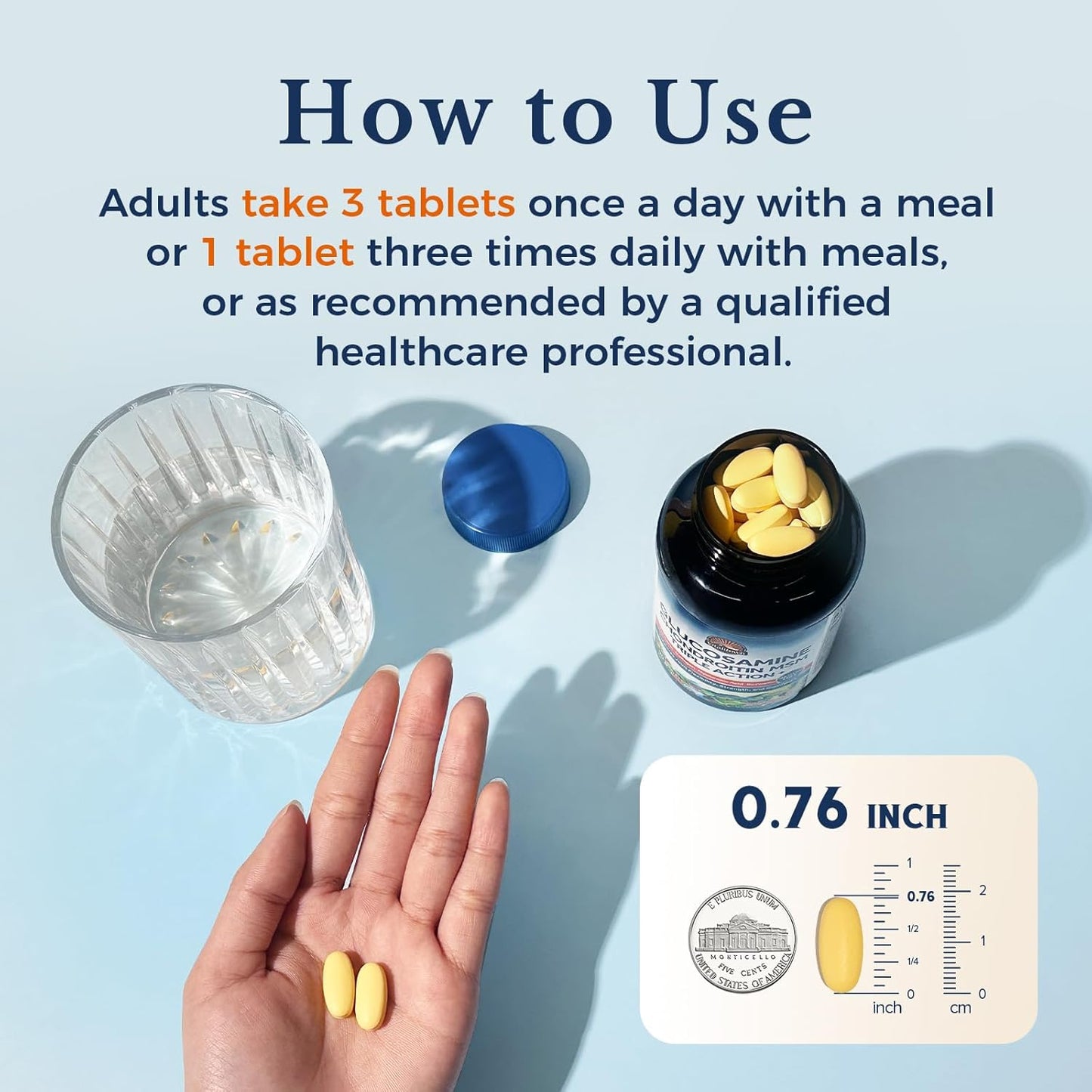 Vitalitown Triple Action+ Joint Formula with Collagen, Turmeric, and Hyaluronic Acid - 90 Tablets, Shellfish-Free