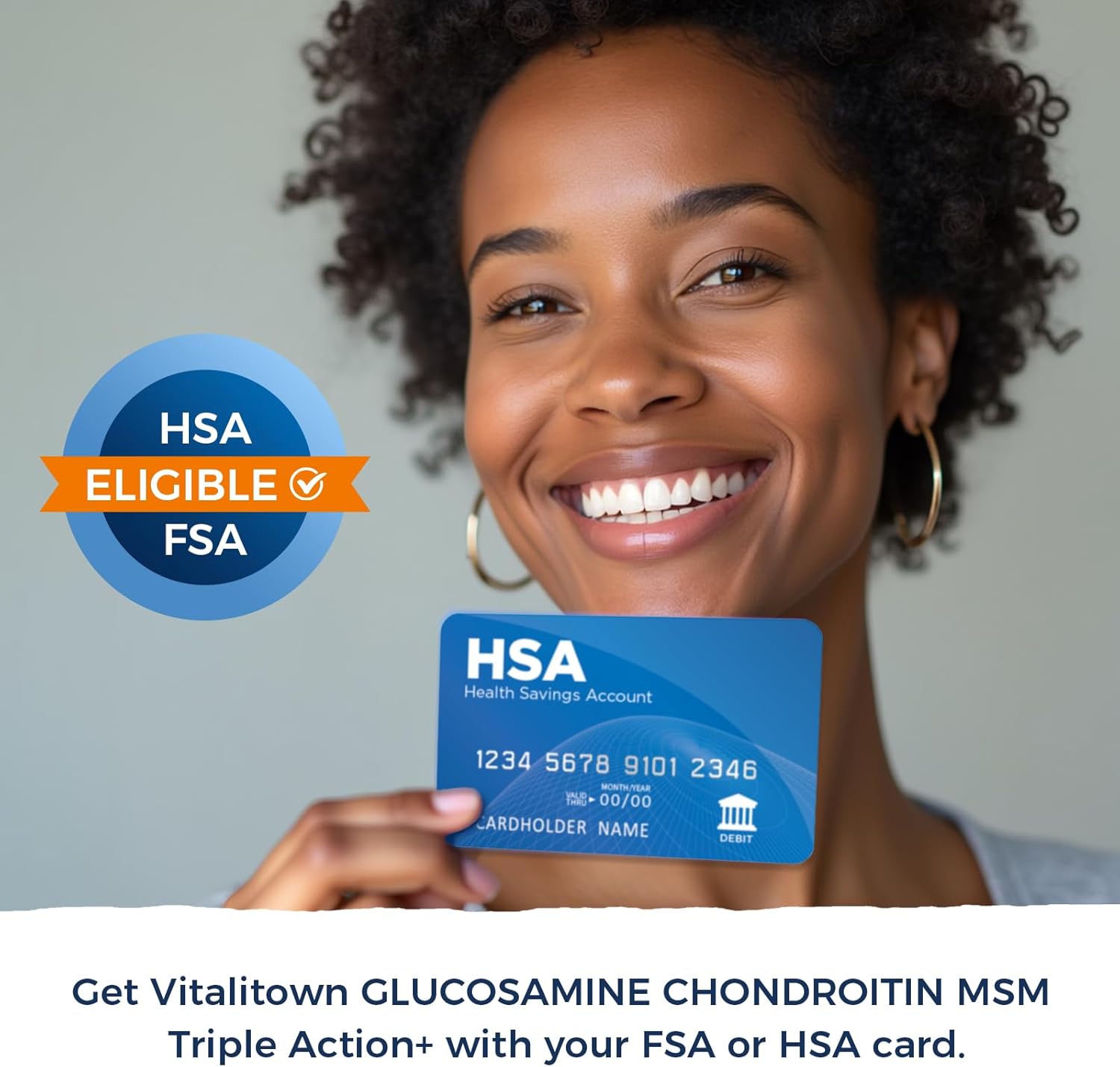 Vitalitown Triple Action+ Joint Formula with Collagen, Turmeric, and Hyaluronic Acid - 90 Tablets, Shellfish-Free