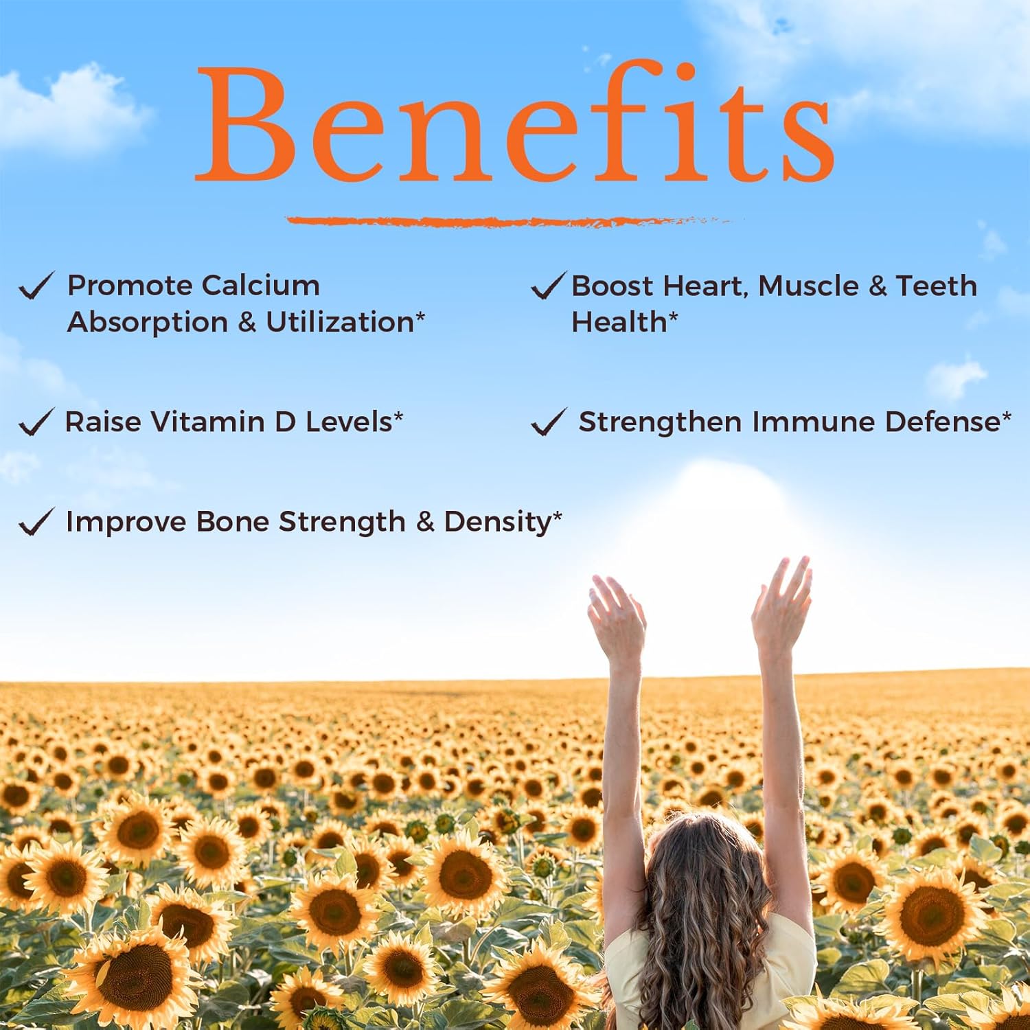 Vitalitown Vitamin D3 K2 Supplement - 10000 IU D3, 200 mcg K2 (MK7) - 90 Softgels for Bone, Teeth, Immune, Heart & Muscle Health - Non-GMO, Gluten & Soy Free