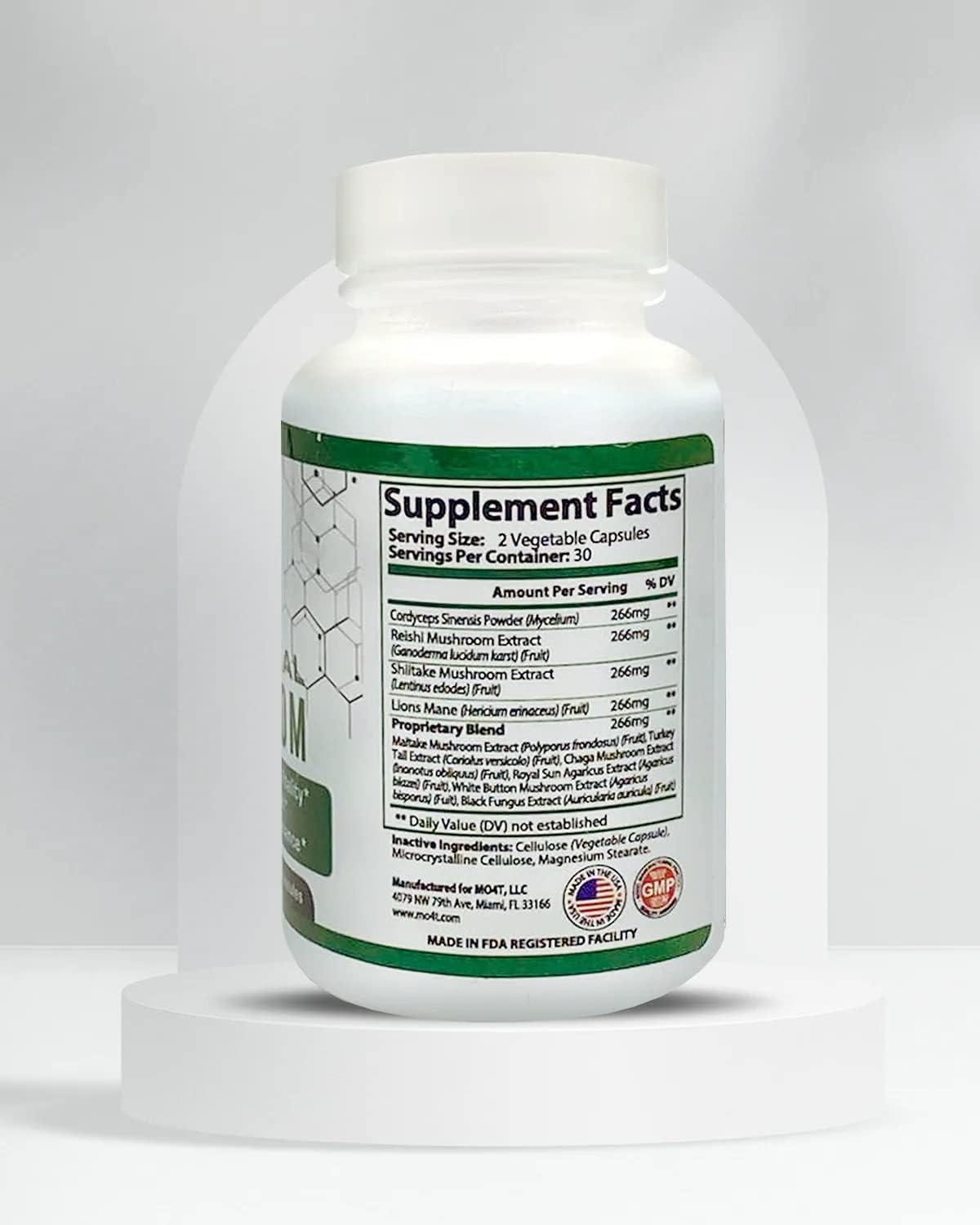 Vitality and Immune Support with MO4T Functional Mushroom Blend - 60 Capsules