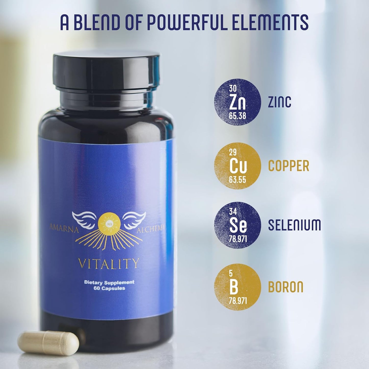 Vitality Trace Minerals Supplement with Zinc, Copper, Selenium, and Boron for Immune Support and Joint Health - 60 Capsules