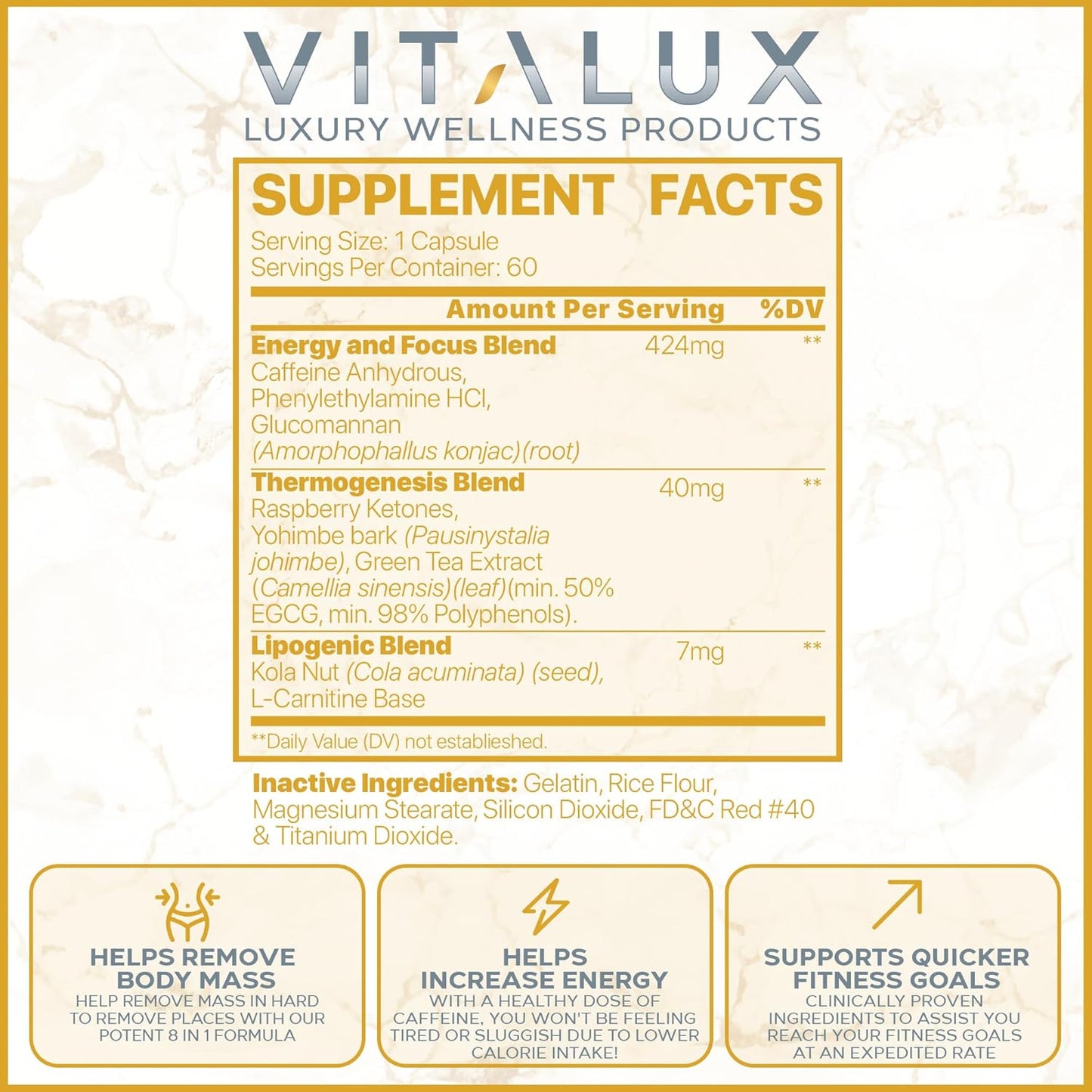VITALUX Women's BellySlim Supplement - #1 Rated Multivitamin for Weight Loss & Fitness Goals - Ultra Strength with 9 Ingredients - 60 Servings - USA Made & Third Party Tested