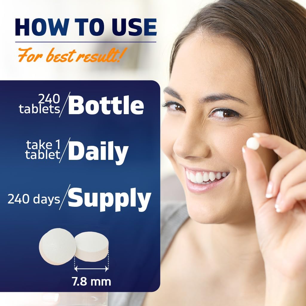 Vitamatic Folic Acid 1000 mcg Vegetarian Tablets - High Potency 240 Count Pack - Vitamin B9 Supplement