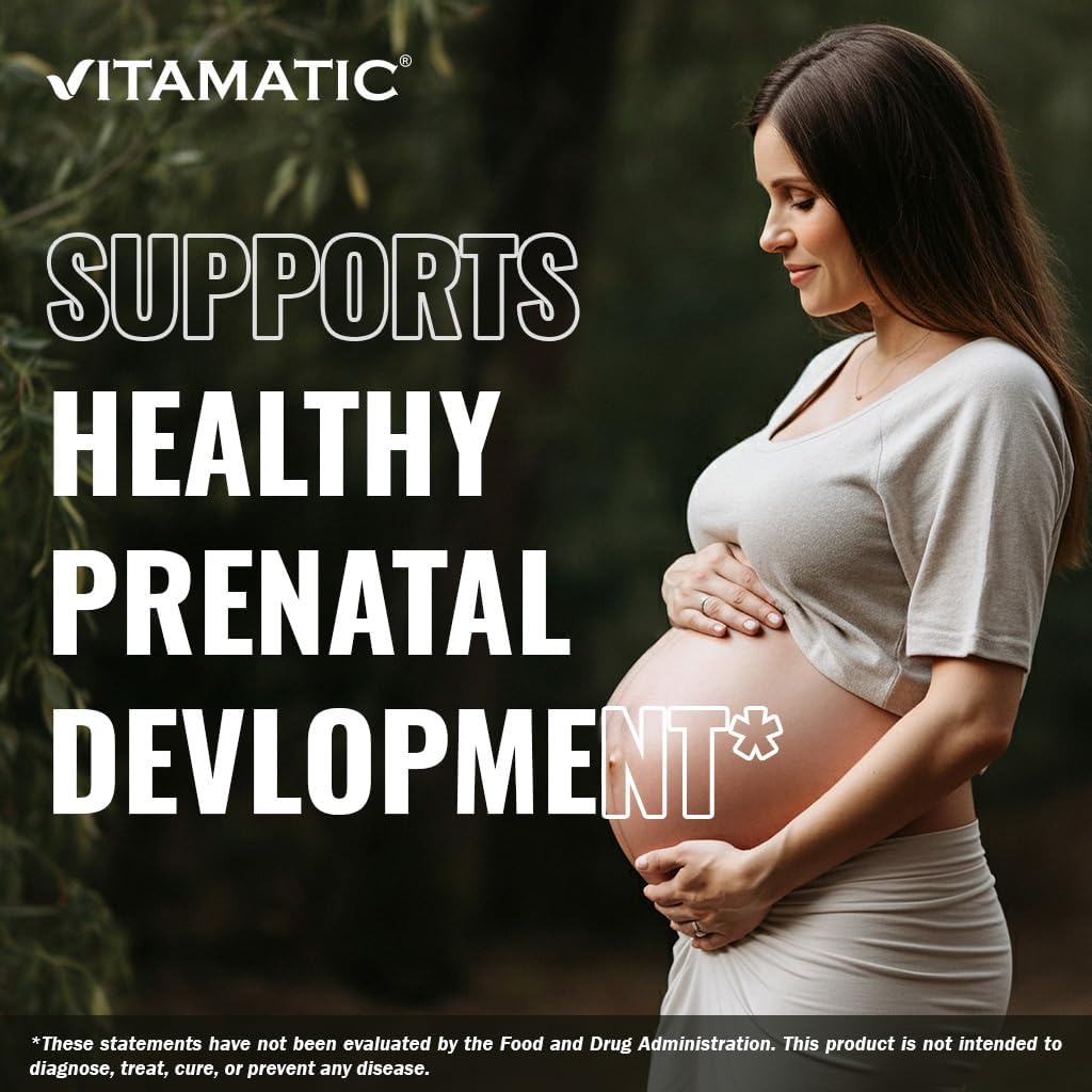 Vitamatic Folic Acid 1000 mcg Vegetarian Tablets - High Potency 240 Count Pack - Vitamin B9 Supplement