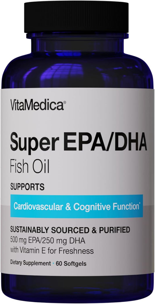 VitaMedica High-Potency Super EPA/DHA Fish Oil Capsules for Heart, Brain, & Immune Health - 750mg Omega-3 Fatty Acids