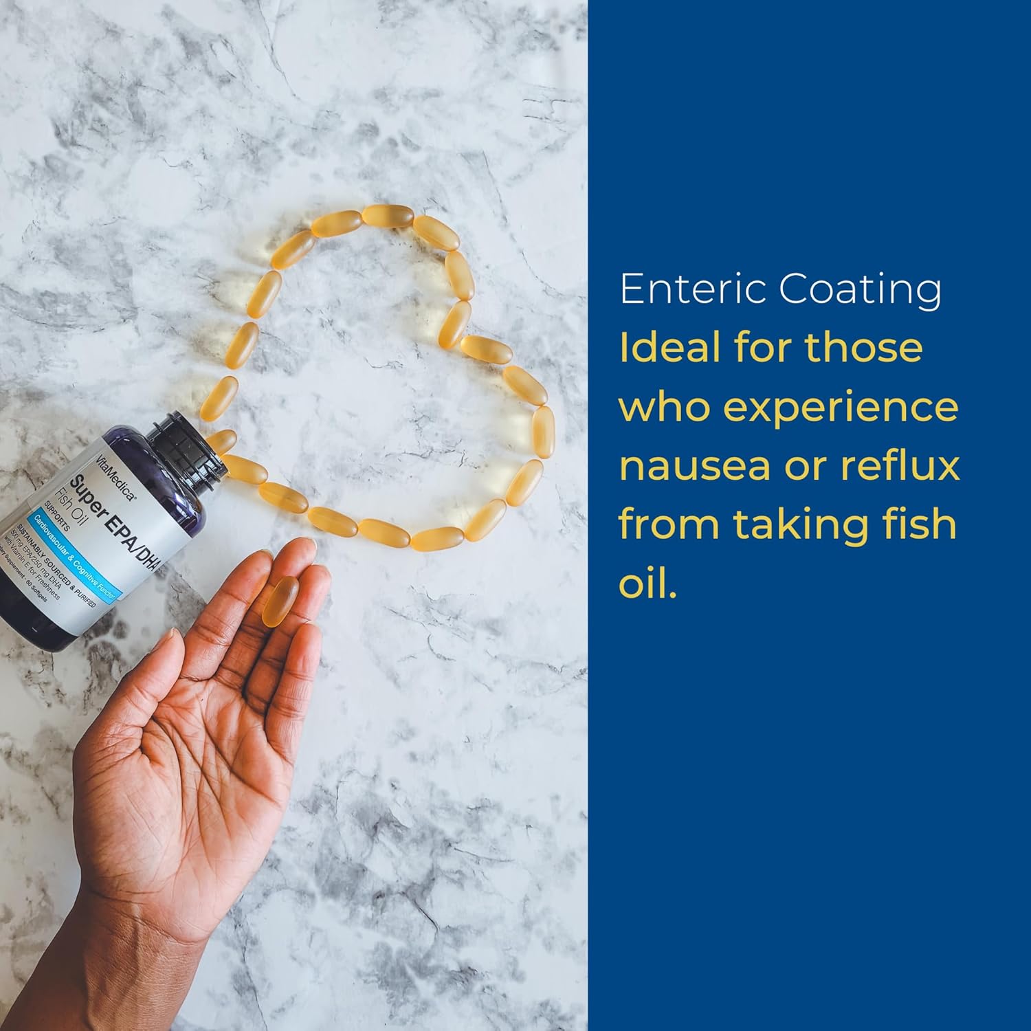 VitaMedica High-Potency Super EPA/DHA Fish Oil Capsules for Heart, Brain, & Immune Health - 750mg Omega-3 Fatty Acids